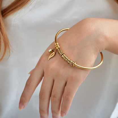 Kaeli Personalized Birthstone Name Open C Bracelet