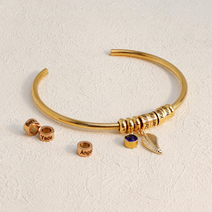 Kaeli Personalized Birthstone Name Open C Bracelet